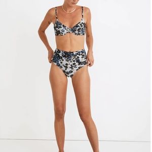 Madewell Second Wave Underwire Bikini Top and Bottom in Daisy Reverie